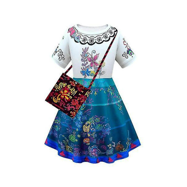 Disney Encanto Mirabel Cosplay Kostume Børn Pige Festkjoler Karneval Udklædning 9-10 Years