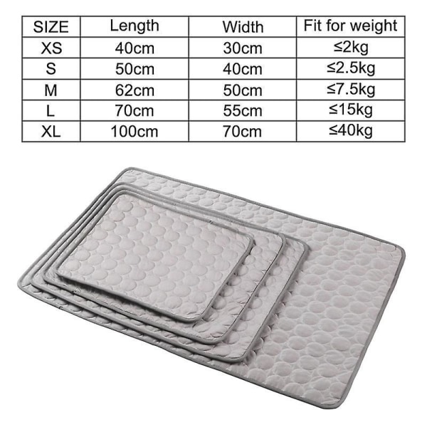 Dog Cooling Mat Sleeping Cooling Pad Washable Ice Silk Cool Blanket For Kennel Sofa Bed Grey L