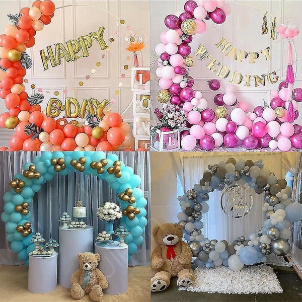 60/80/100/150cm Ballonring Rund Stor Ballonbue Cirkel Ring Stativ Holder Ballonguirlande Baggrundsramme Søjle Bryllup 80CM