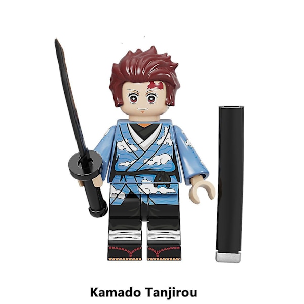 8pcs Demon Slayer Kamado Tanjiro Nezuko Uzui Tengen Assembled Building Block Toys