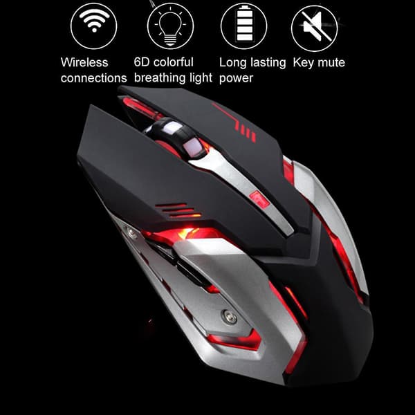 Q1 Gaming Mouse High Speed 6 Buttons 2.4ghz Portable Silent Wireless Mouse For Office Black