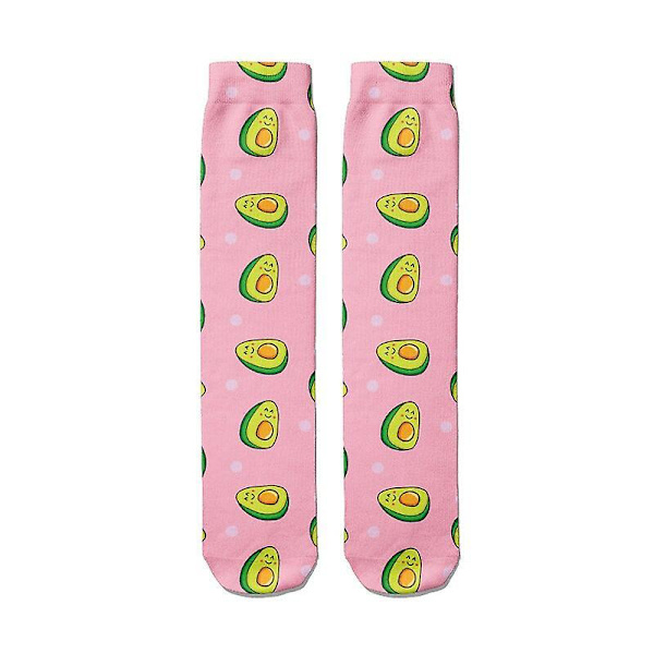 Gladt Sjovt Print Frugt Ananas Lange Sokker Kunst Dejlige Midt Rør Stilfulde Bomuldssokker Til Mænd Damer Style3