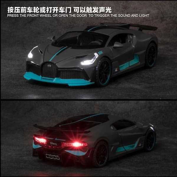 1:32 Legetøjsbil Bugatti Divo Metal Legetøjslegeringsbil Støbte & Legetøjskøretøjer gray