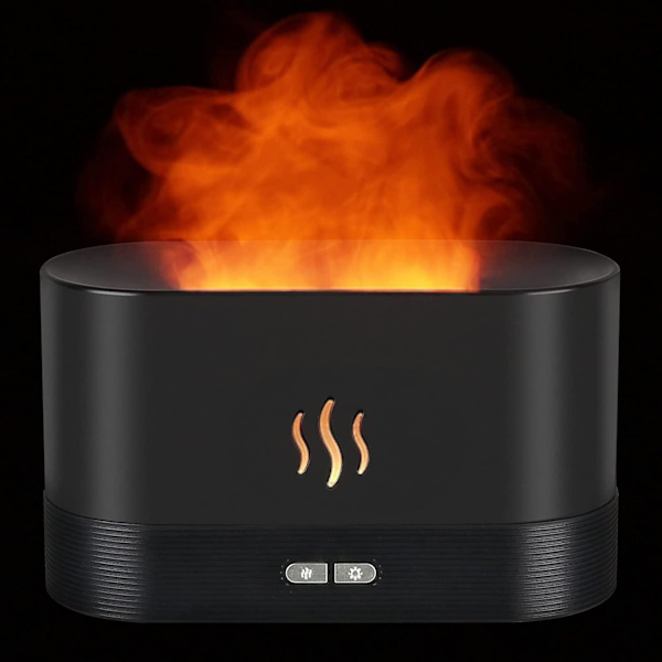 Aroma Diffuser med flammeeffekt Luftfukter og Aroma Diffuser, Eteriske oljer Diffuser 2 Justerbar tåkemodus, Auto Shut Off, For soverom Spa Yoga Of
