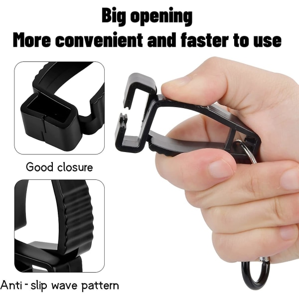 4 Pieces Glove Holder Clip Non-slip Work Glove Clip Holder Glove Clip With Carabiner Clamp Safety Work Protection Clip For Key Helmet Towel, Black