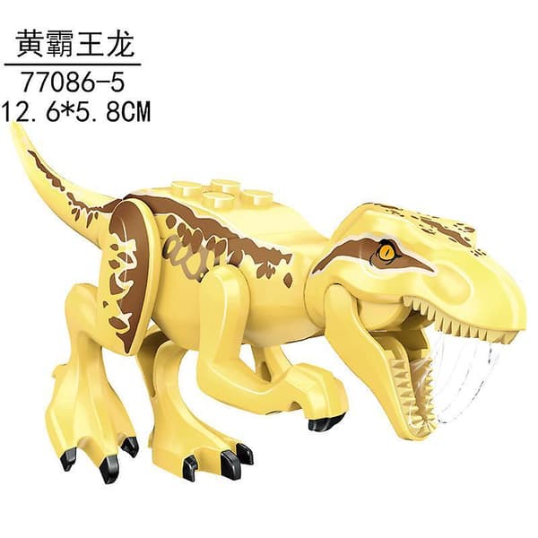 Jurassic Dinosaur Building Blocks Heterodon Velociraptor Brachiosaurus Interlocking Building Blocks Toy 8pcs