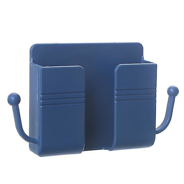 2pcs Wall Mounted Mobile Phone Holder Charging Stand Rack Shelf Self Adhesive Mounts Blue