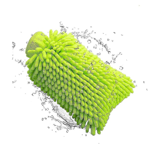 Car Wash Mitt 2 Pack Large Size Microfiber Wash Mitt Winter Light Blue Light green