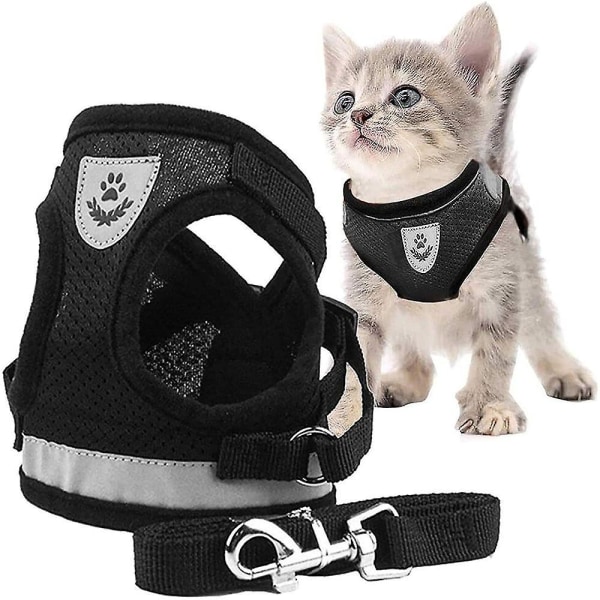 Cat Harness, Cat Harness Escape Proof Black S