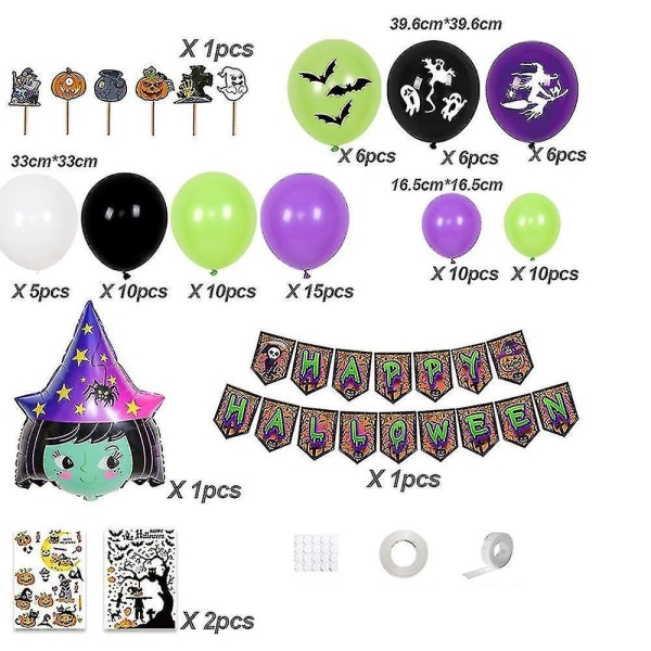 Halloween Balloon Kit, For Kids Halloween Theme Party Background Classroom Decorations