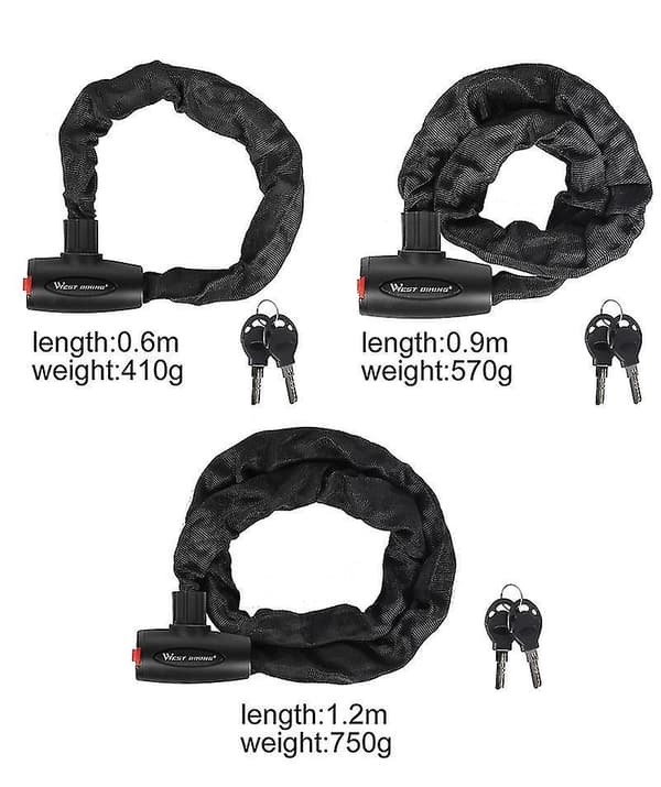 Bicycle Lock Bicycle Security Anti-theft Chain Lock With 2 Keys Password Lock 35 inches