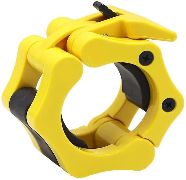 Weight Bar Collars, Locking 2 Inch Barbell Clamps Yellow