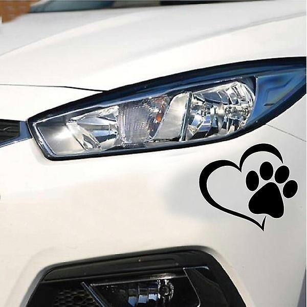 Cute Dog Paw With Peach Heart Car Sticker Cartoon Animal Take Dog black