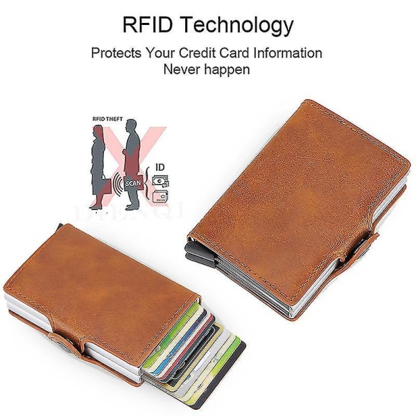 Top Quality Rfid Wallet Men Money Bag Mini Purse Male Aluminium Card W Grey(Name Service)