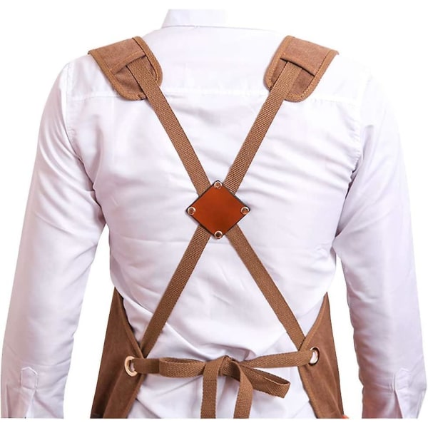 Men's Tool Apron Waxed Linen Carpenter Apron Heavy Duty Woodworking Workshop Kitchen Apron