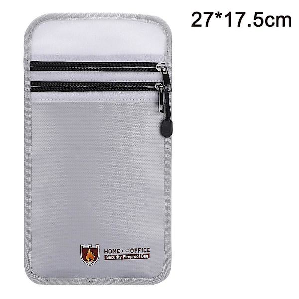 Fireproof Document Bag With Two Pockets Two Zippers,file Storage Bag