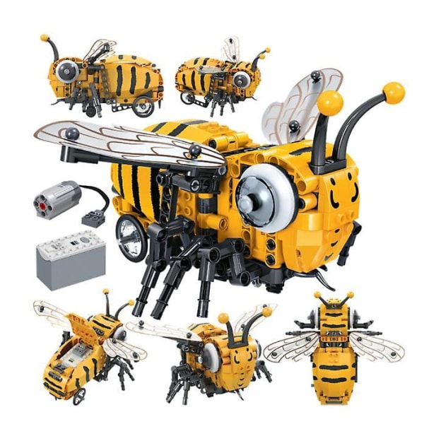 City Simulated Insect Electric Little Bee Fly Building Blocks DIY Green
