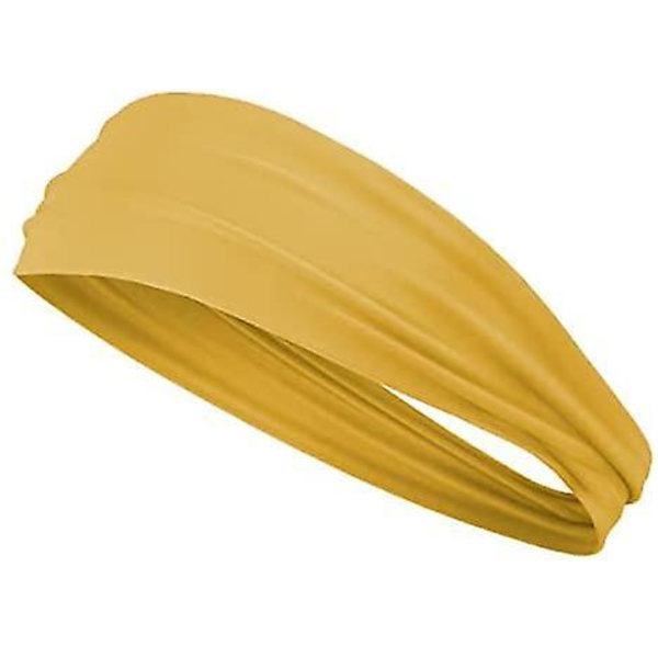 Sklisikre treningspannebånd for kvinner, løpepannebånd for menn, elastisk treningshårbånd kompatibelt med løping, sykling, basketball, yoga Oil-soluble yellow
