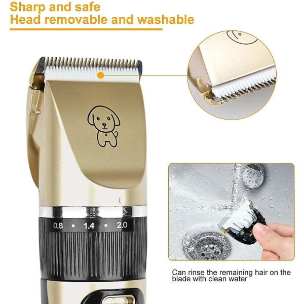 Electric Dog Grooming Clipper, Cordless Pet Grooming Kit Hair Clipper Kit For Dogs, Cats, Pets (gold)