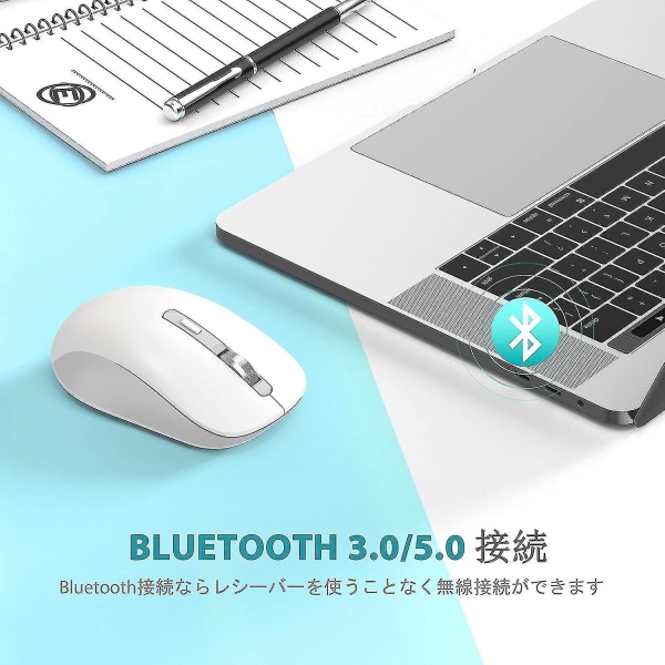 Bluetooth Mus, 2.4g Trådløs Bluetooth Mus Dobbel Modus (bluetooth 5.0/3.0+usb), Datamus For
