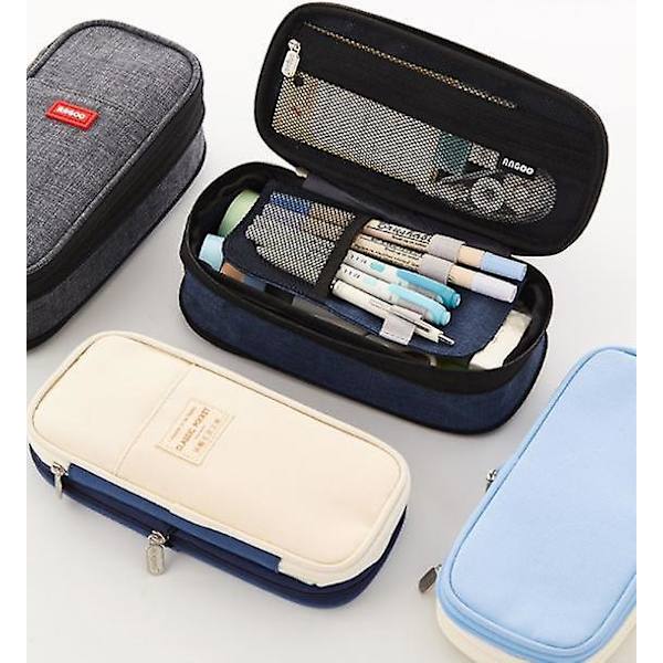 Pencil Case Large Capacity Pencil Pouch Light Blue