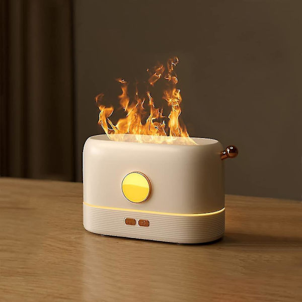 Flame Essential Oil Diffusers Aromatherapy Humidifier 200ml Air Purifiers Ultrasonic Aroma Diffuser 3d Flame Quiet Mist Water Vaporizerwhite