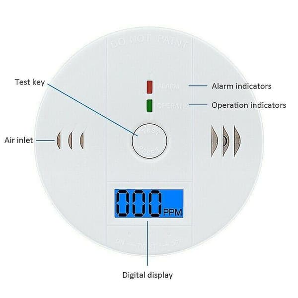 2 kpl LCD-hiilimonoksidi CO-ilmaisin Myrkytyskaasuvaroitin