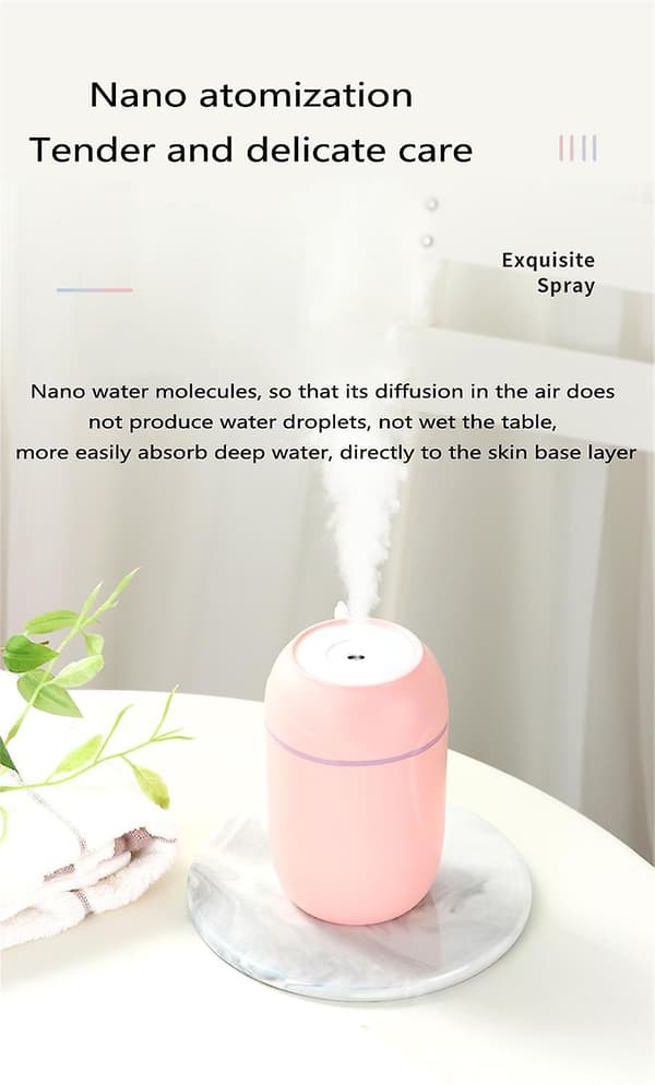 Stor Kapasitet Bærbar USB Luftfukter Ultralyd Aroma Eterisk Olje Diffuser
