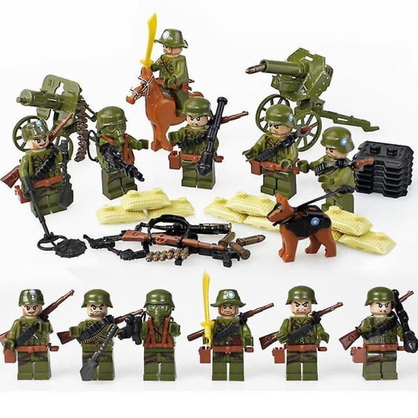 WW2 Militære Hærsoldater Militære Våpen Figurer Byggeklosser Gaver Utdanning