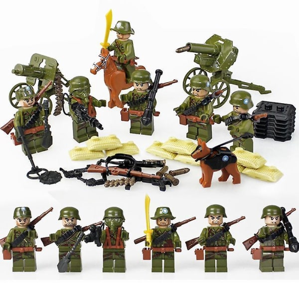 WW2 Military Army Soldiers Military Weapons Figures Building Blocks Gifts Education