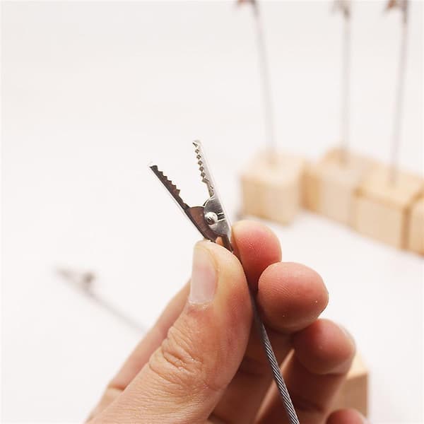10 stk. Plasskort Holder Bilde Notat Klips Holdere Rund Base Treklips