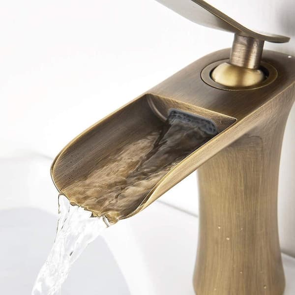 Fosskraner i antikk messing/gull, blandebatteri for servant Antique Brass