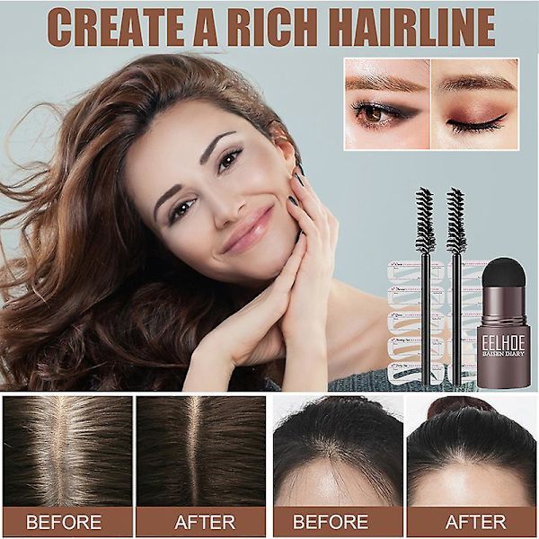 Eyebrow Stamp Shaping Kit Reusable Makeup Brow Powder Stencil Portable Waterproof Cosmetic Set Medium Brown