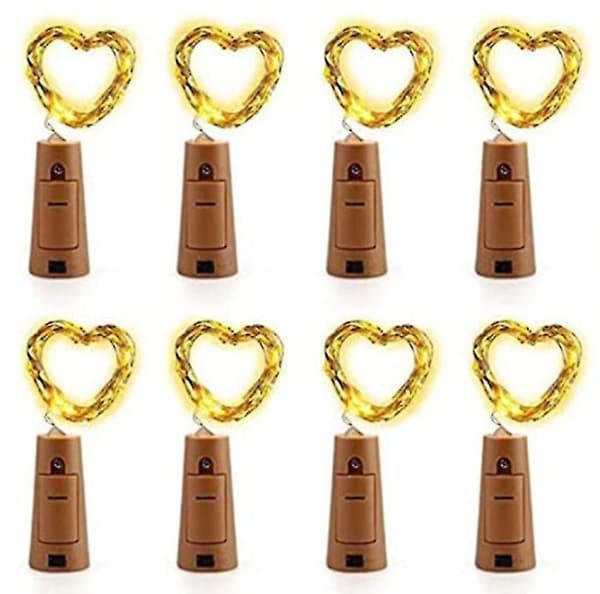 Bott Lights With Cork For Gin 8 Pack 2m 20 D Cork Lights Warm White Fairy Lights Battery Powered