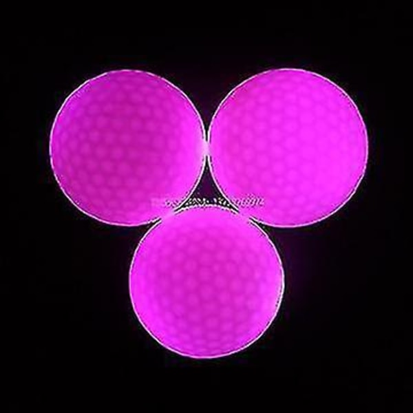 3 stk. Selvlysende Golfballer LED Golfballer Selvlysende i Mørket Golf