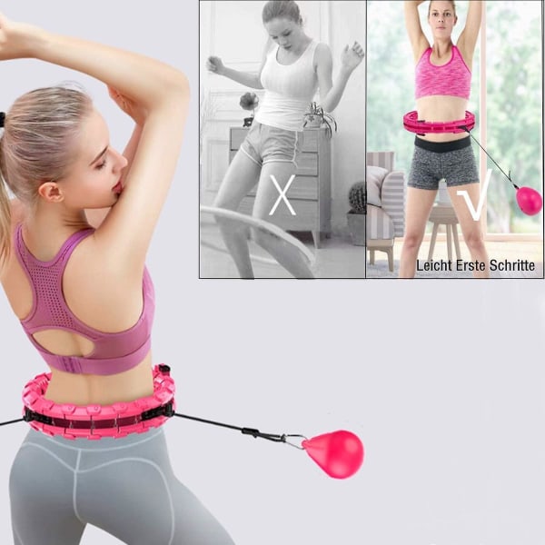 Hula Hoop, Intelligently Adjustable Wide Hula Hoop Fitness And Massage Pink