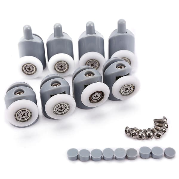 4x Ylä- ja 4x Alarulla Pyörä 25mm Suihkuoven
