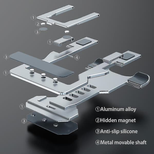 Foldable Mobile Phone Holder Ultra-thin Cradle Cell Phone Stand Phone Bracket Desk Stand Silver