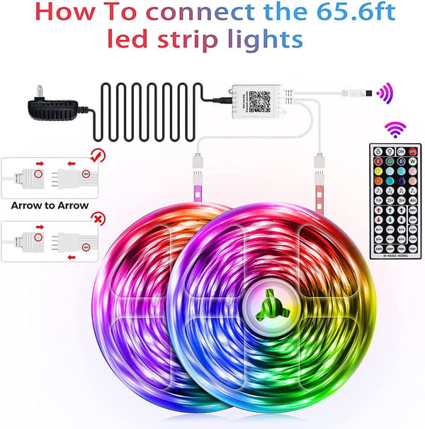 65.6 Feet Led Strip, Suitable For Kitchen, Party, Home Decoration