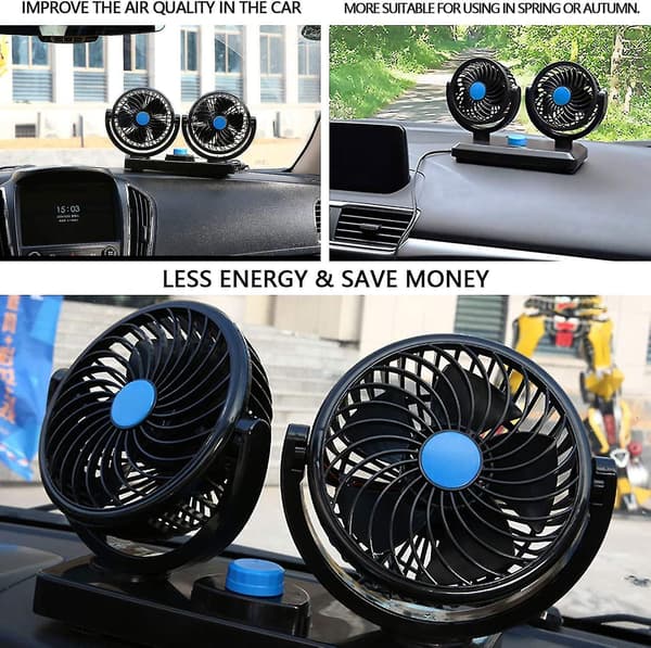 Bil Bilventilator, 12v Bilventilator 360 Graders Roterbar Elektrisk Bil Luftventilatorer Ventilator Køleluftventilator Cigaret