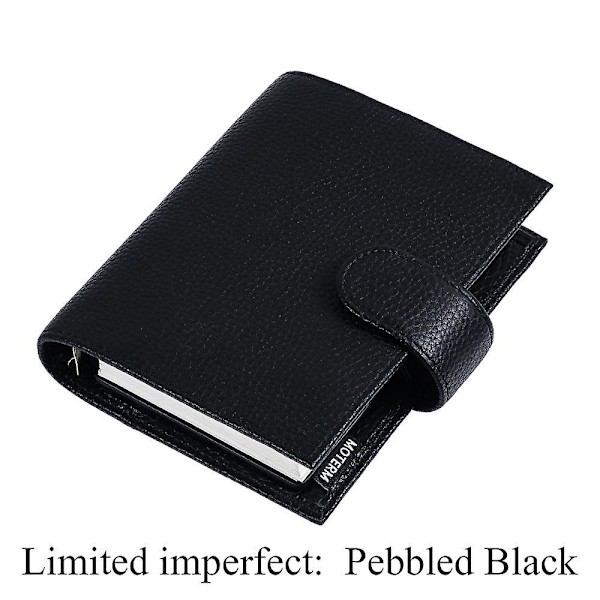 Rajoitettu Erä Virheellinen Moterm Regular Pocket Rings Planner Aitoa Lehmännahkaa A7 Muistikirja Kalenteri Järjestäjä Matkapäiväkirja Pebbled Black