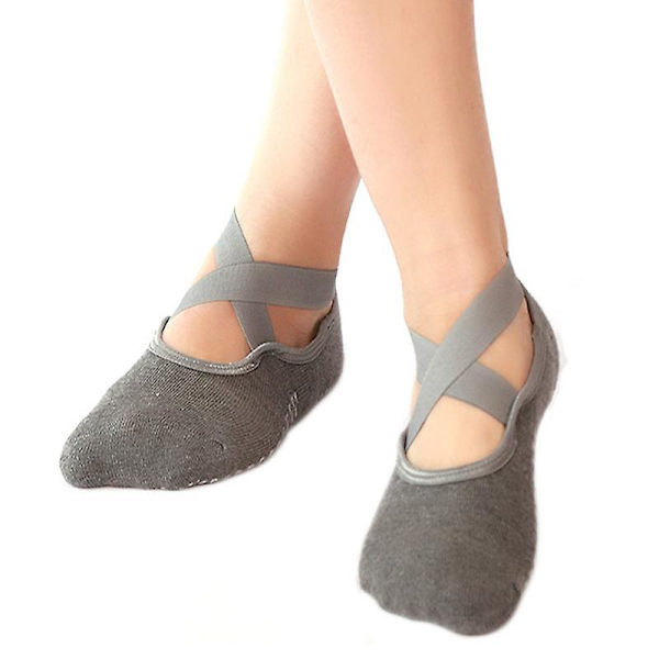 Sklisikre Pilates Sokker Dame Barre Ballett Dans Yoga Sport Fitness Grey