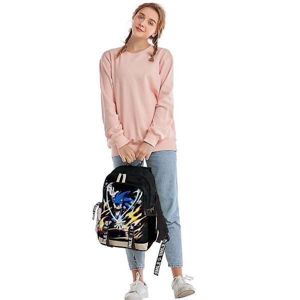Sonic backpack 3D digital color printing travel outing student classroom school bag hedgehog backpack B