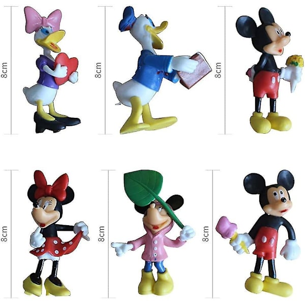 Mickey Mouse Cake Toppers Set -6pcs Disney Action Figures Small Mini S