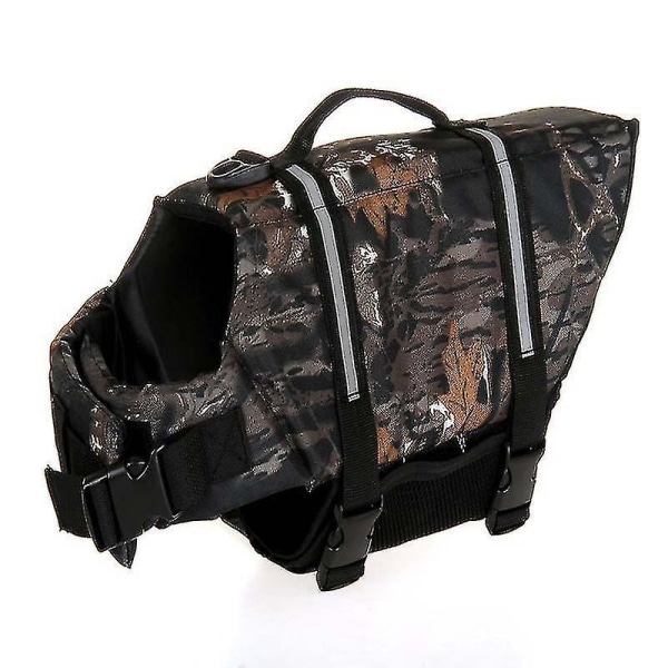 Koiran pelastusliivi kesäinen painettu lemmikin pelastusliivi koiran turvavaatteet koirien uimapuku lemmikkien turvallinen uimapuku Black Camouflage XXS