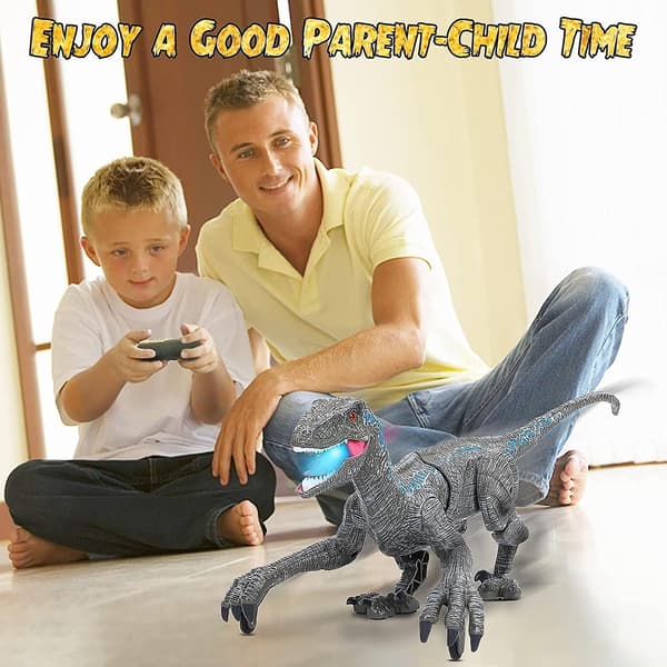 Remote Control Dinosaur Toys, Walking Robot Dinosaur With Led Light Up & Roaring