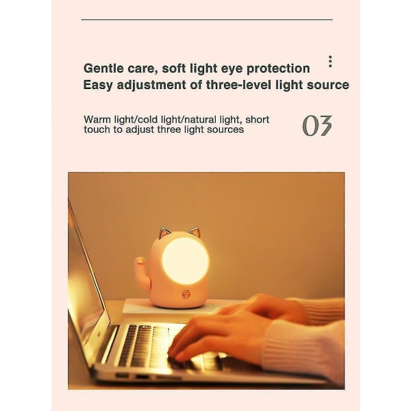 Touch Dimmable Usb Charging Lucky Cat Lamp(Green)