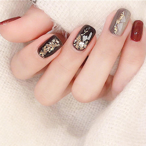 Neglefolie Flager, Neglefolie Flager Glitter Negle Pailletter Konfetti Guld Sølv Uregelmæssig Glitter Spejleffekt Akryl Neglepudder Neglefolie Paill