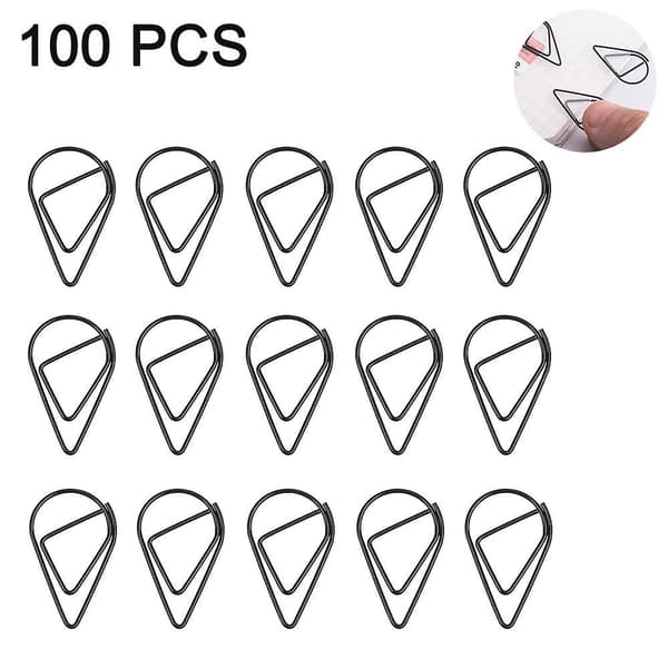 100pcs Paper Clips , Durable & Rust Resistant Paper Clips Ideal For Office School And Personal Document Organization Black