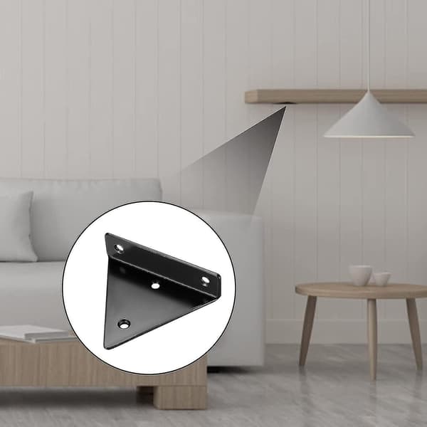 4 Pieces Floating Shelf Brackets, Invisible Triangle Wall Shelf Brackets, Metal Wall Shelf Bracket For Shelf
